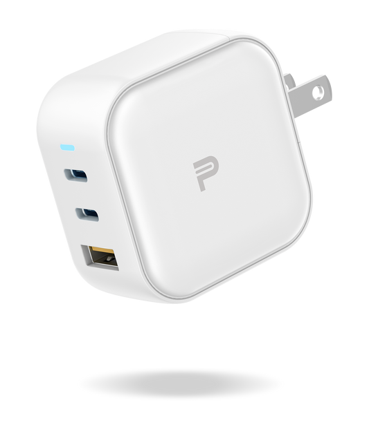 65W 3 Ports Foldable USB C Charger (white)