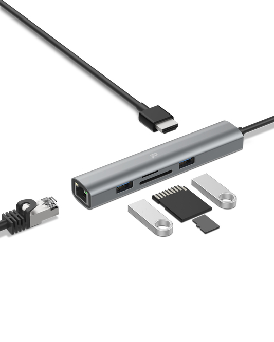 6-in-1 USB C Hub for MacBook with Portable design