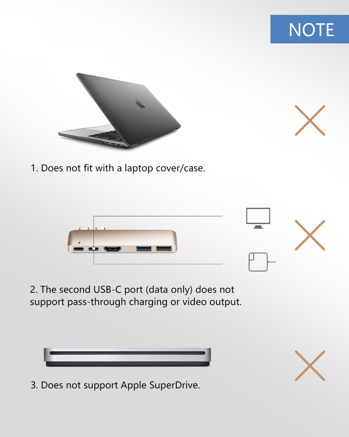 5-in-2 Mini USB C Hub for MacBook (Rose Gold)
